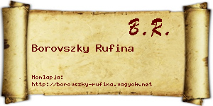 Borovszky Rufina névjegykártya